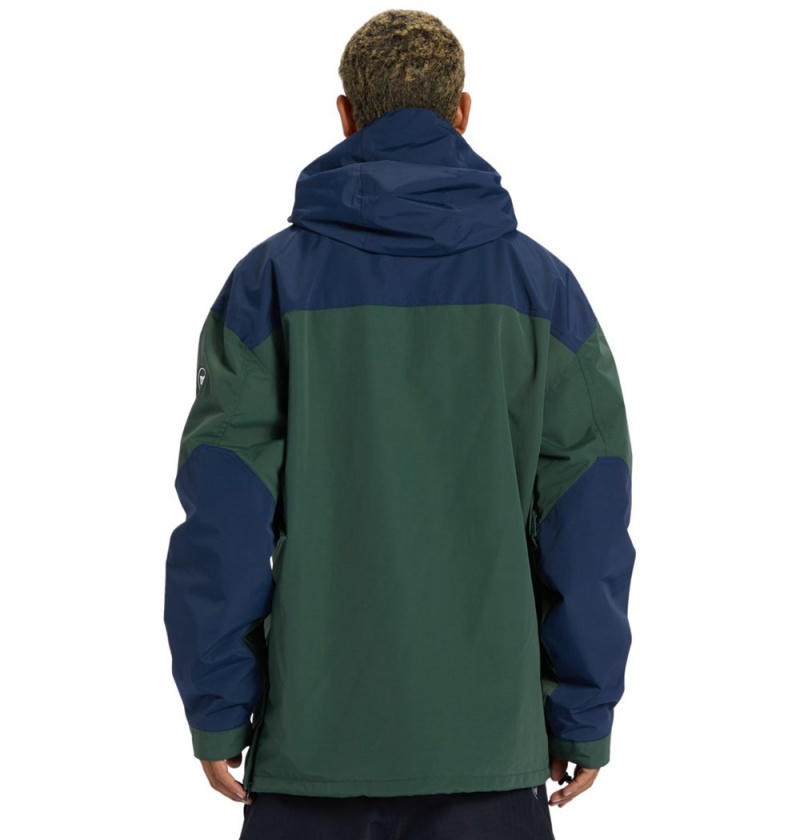 Men's DC Dc-43 Technical Anorak Jackets Green Blue | UK 94250UZFQ