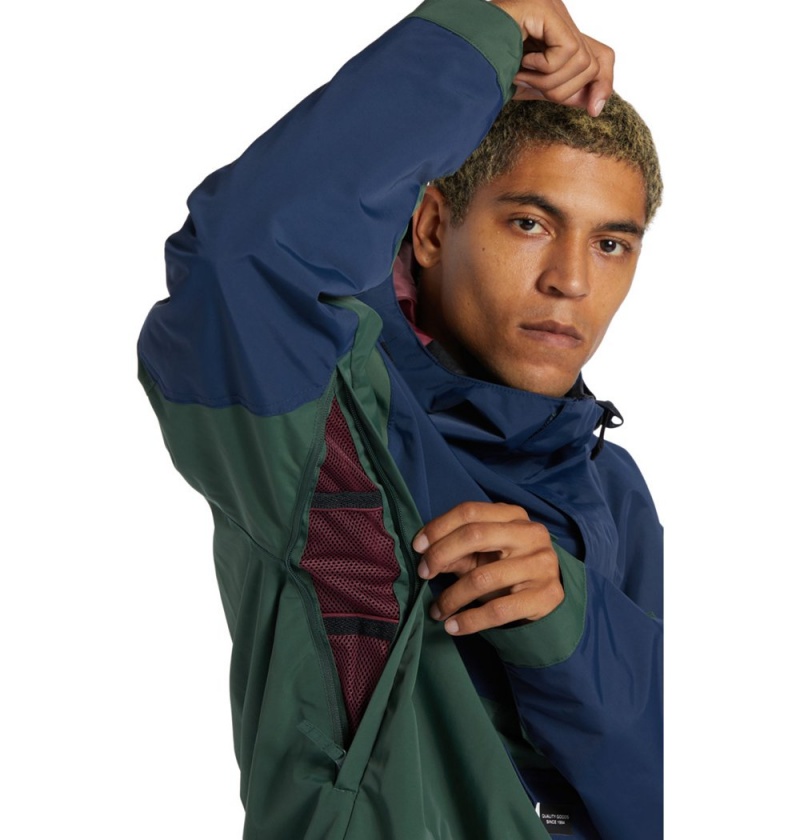 Men's DC Dc-43 Technical Anorak Jackets Green Blue | UK 94250UZFQ