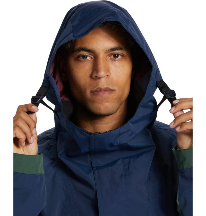 Men's DC Dc-43 Technical Anorak Jackets Green Blue | UK 94250UZFQ