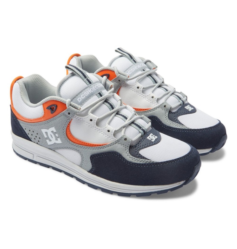 Men's DC Kalis Lite Skate Shoes Navy Orange | UK 23167NMKY