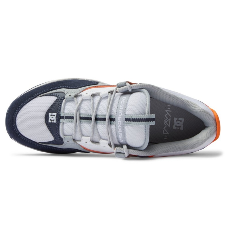 Men's DC Kalis Lite Skate Shoes Navy Orange | UK 23167NMKY