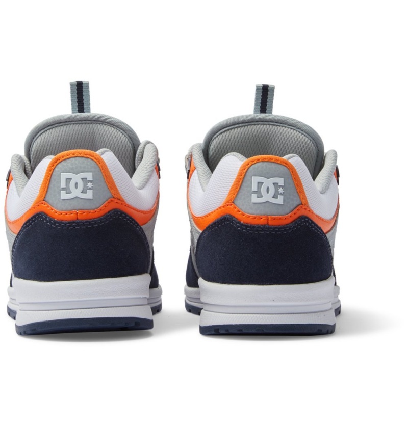 Men's DC Kalis Lite Skate Shoes Navy Orange | UK 23167NMKY