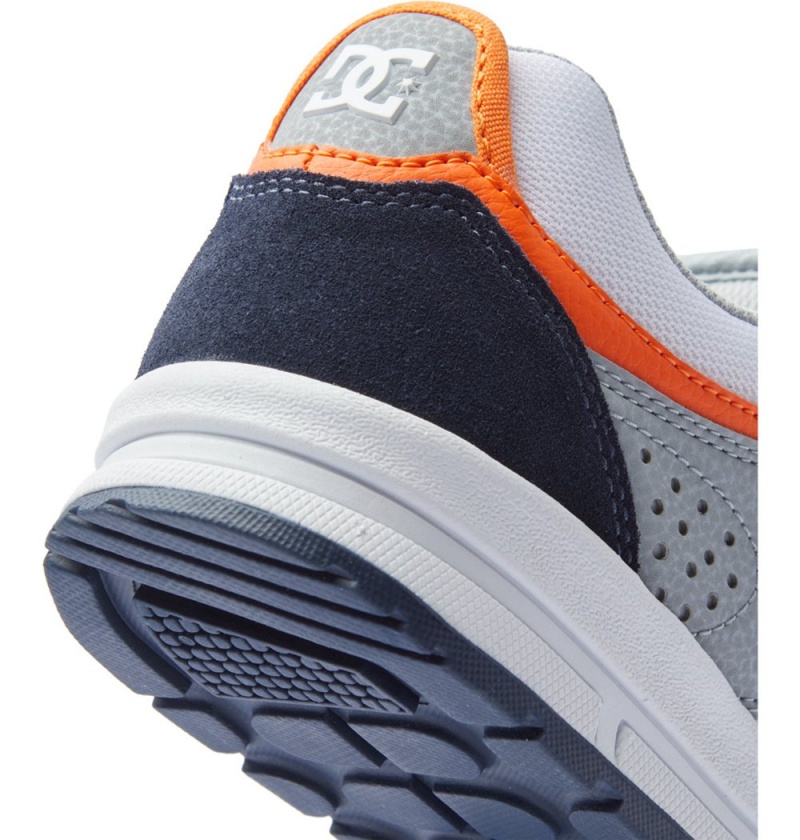 Men's DC Kalis Lite Skate Shoes Navy Orange | UK 23167NMKY