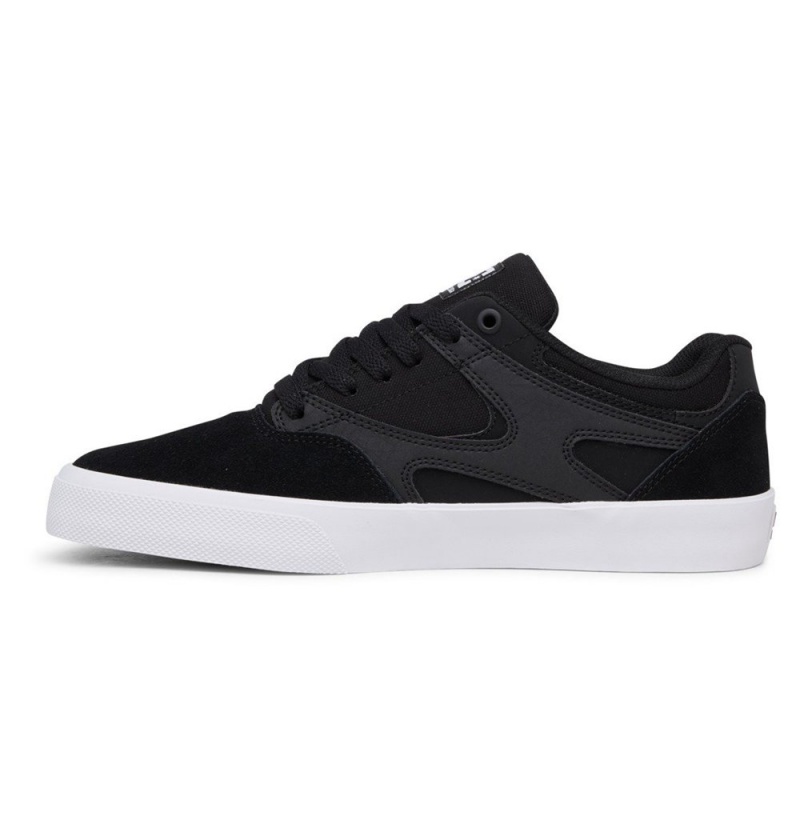 Men's DC Kalis Vulc Skate Shoes Black White | UK 35680AXOB