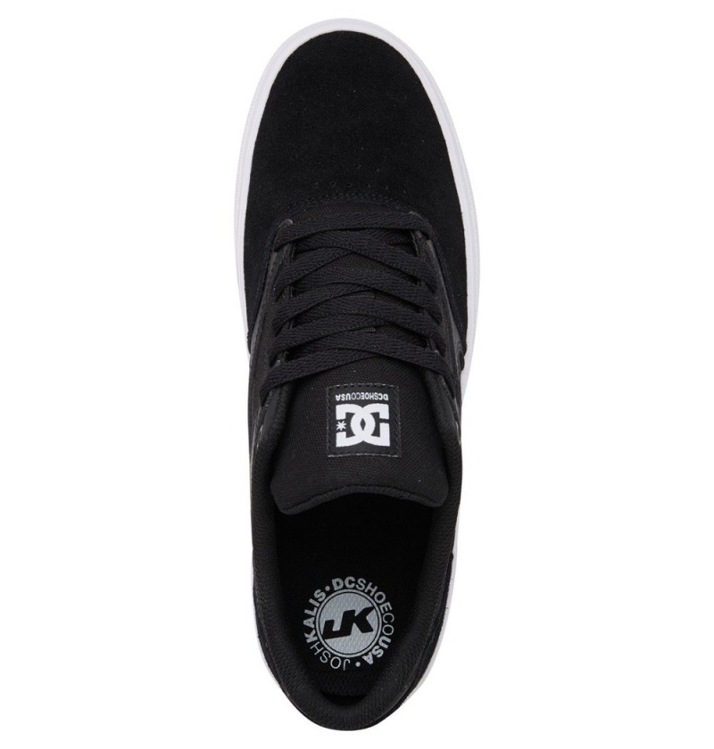 Men's DC Kalis Vulc Skate Shoes Black White | UK 35680AXOB