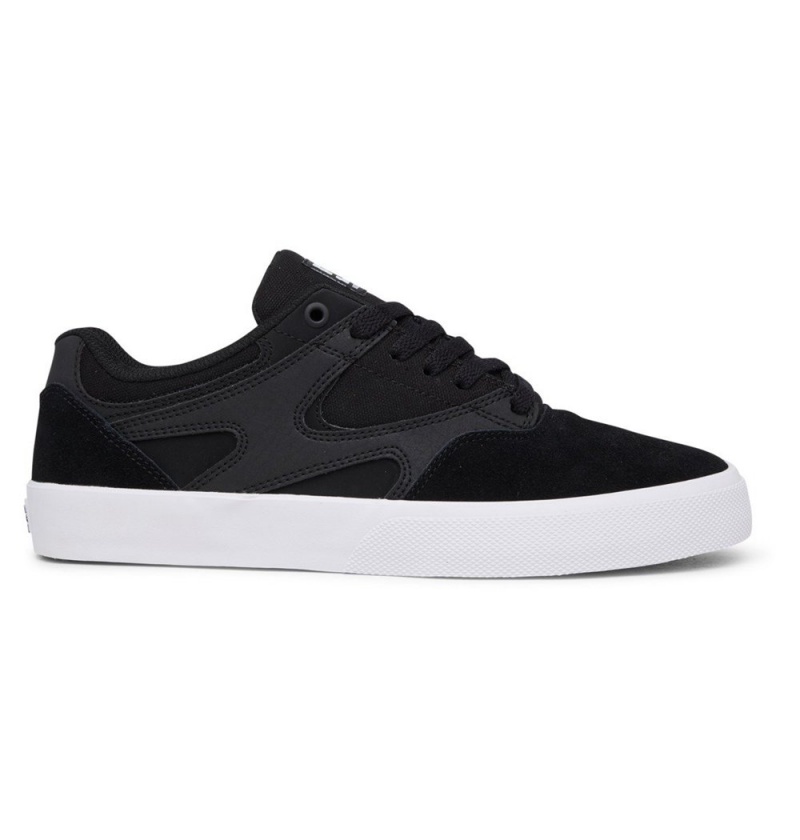 Men\'s DC Kalis Vulc Skate Shoes Black White | UK 35680AXOB