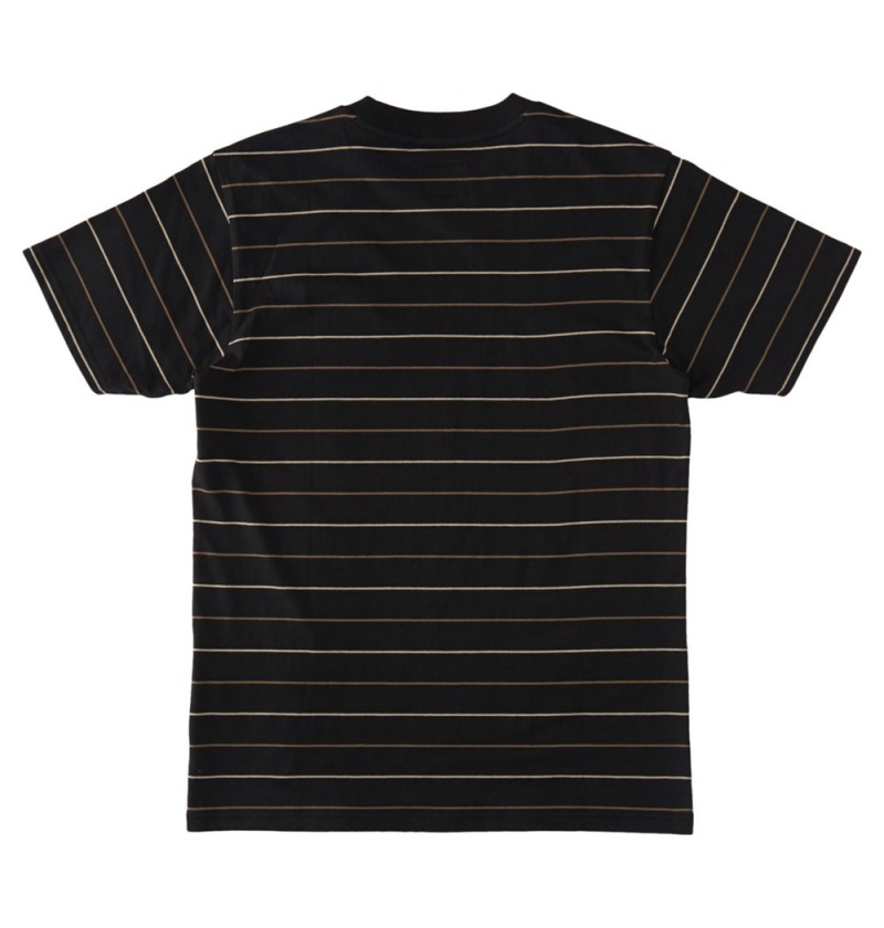 Men's DC Lowstate Stripe Short Sleeve Knit T-Shirt Black | UK 92167WOXA