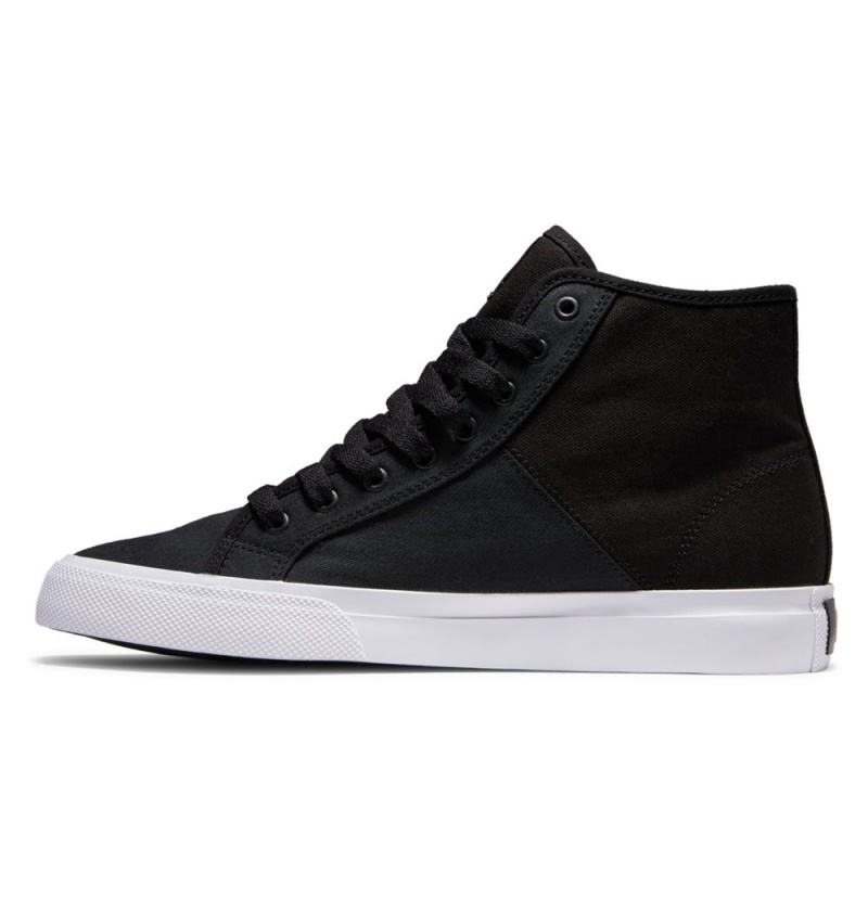 Men's DC Manual HI Textile High-Top Sneakers Black White | UK 82304FBOL