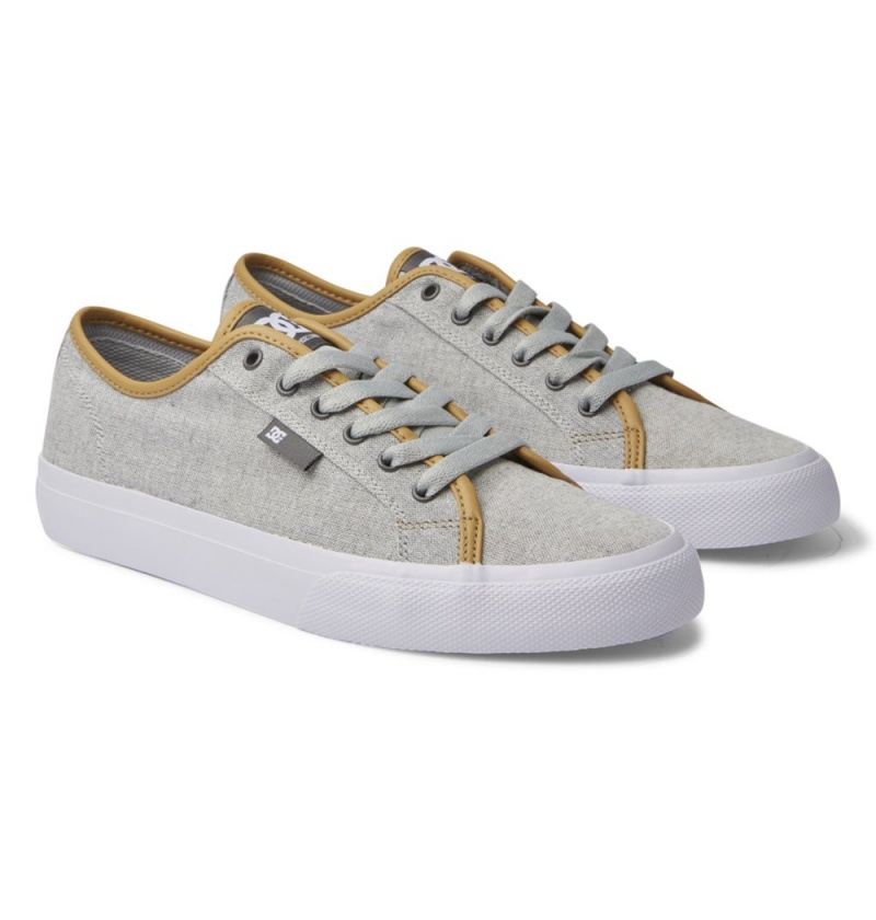 Men's DC Manual Textile Sneakers Grey | UK 57843LJIA