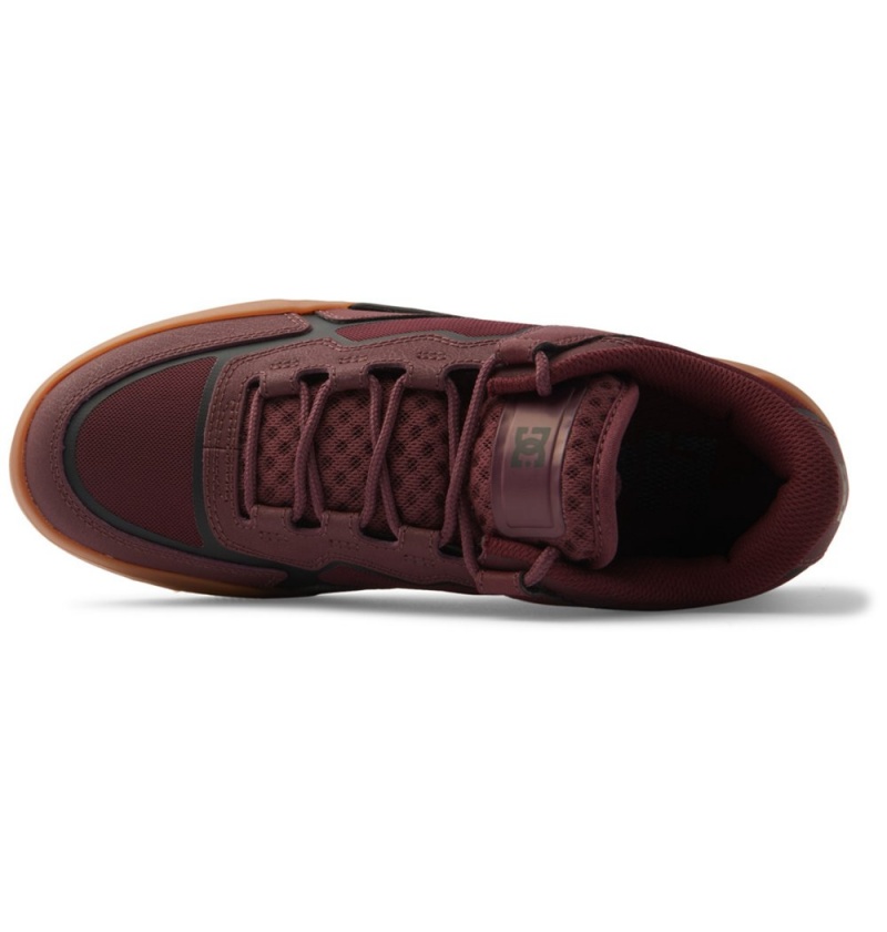 Men's DC Metric Skate Shoes Burgundy | UK 50831BXUI