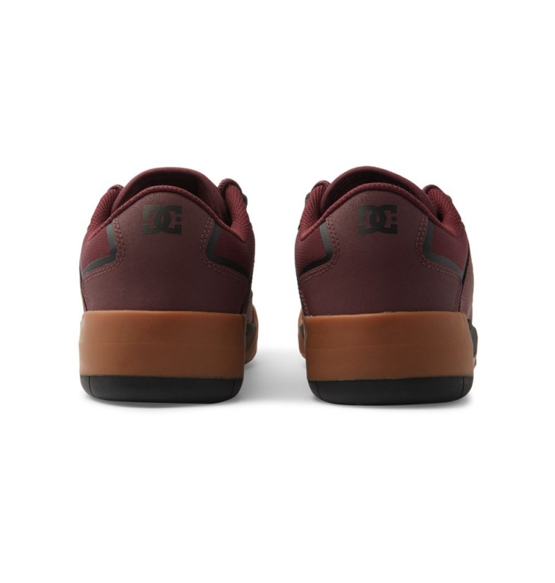 Men's DC Metric Skate Shoes Burgundy | UK 50831BXUI