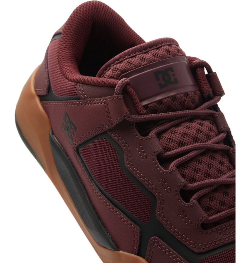 Men's DC Metric Skate Shoes Burgundy | UK 50831BXUI