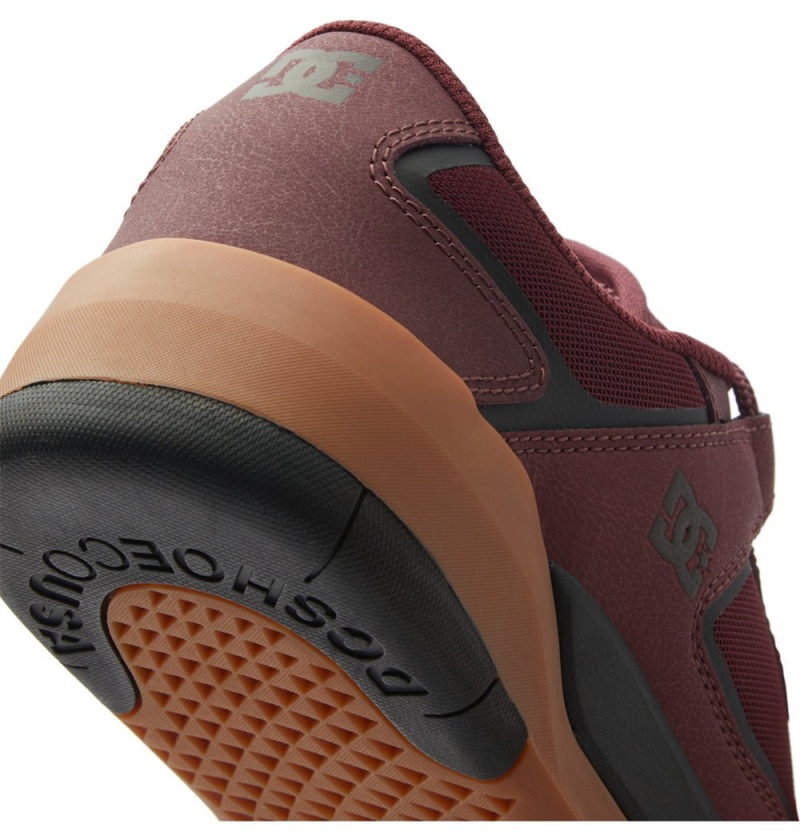 Men's DC Metric Skate Shoes Burgundy | UK 50831BXUI