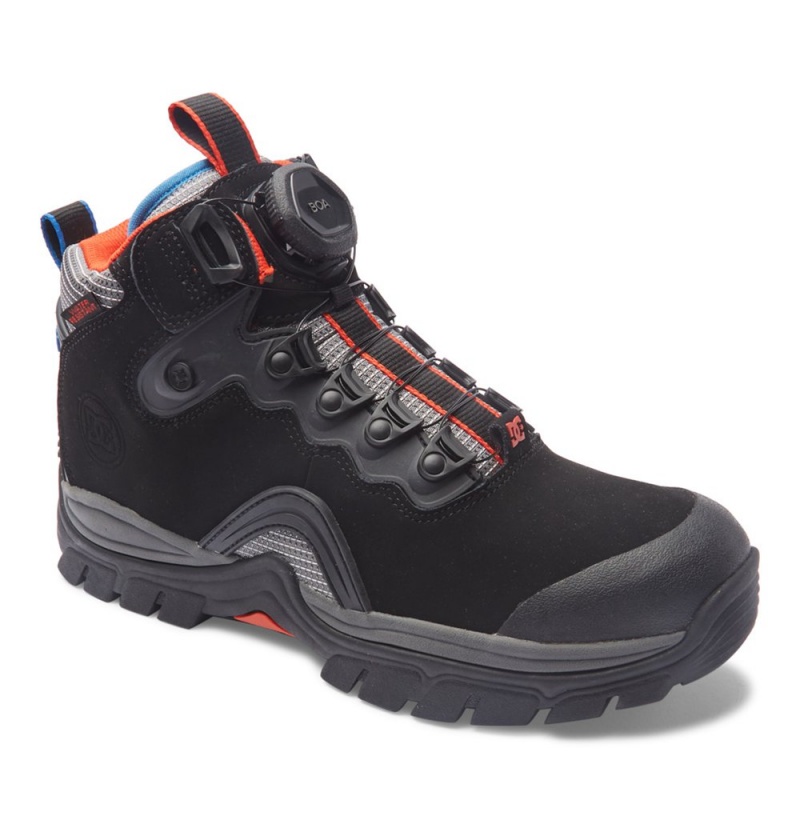 Men's DC Navigator LX Water Resistant Winter Boots Black Grey Red | UK 45023MXQL