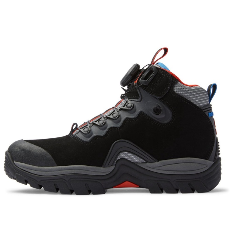 Men's DC Navigator LX Water Resistant Winter Boots Black Grey Red | UK 45023MXQL