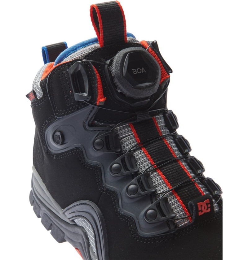 Men's DC Navigator LX Water Resistant Winter Boots Black Grey Red | UK 45023MXQL