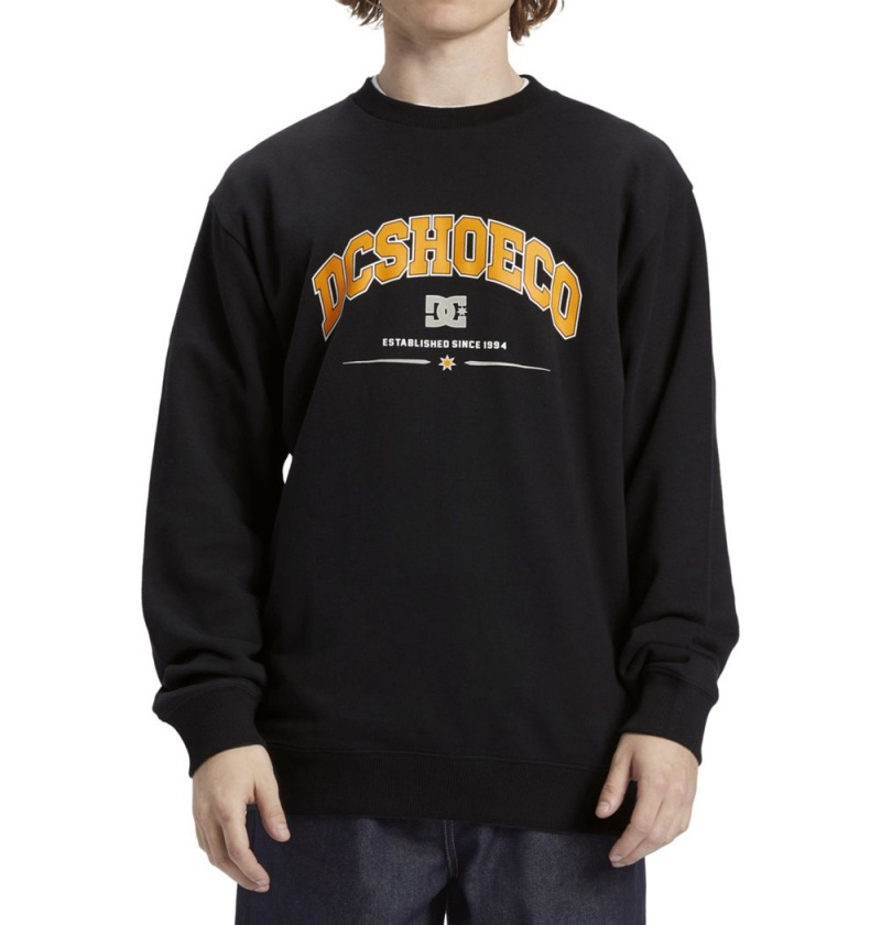 Men's DC Orientation Crew Sweatshirt Black | UK 89635KNME