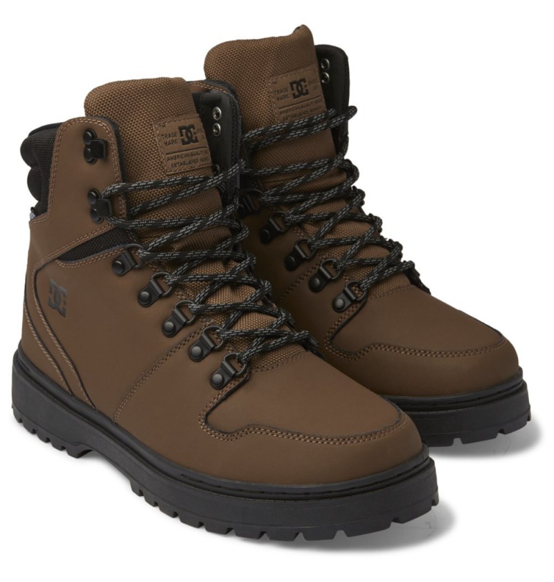 Men's DC Peary Tr Winter Boots Dark Chocolate | UK 80249DSMV