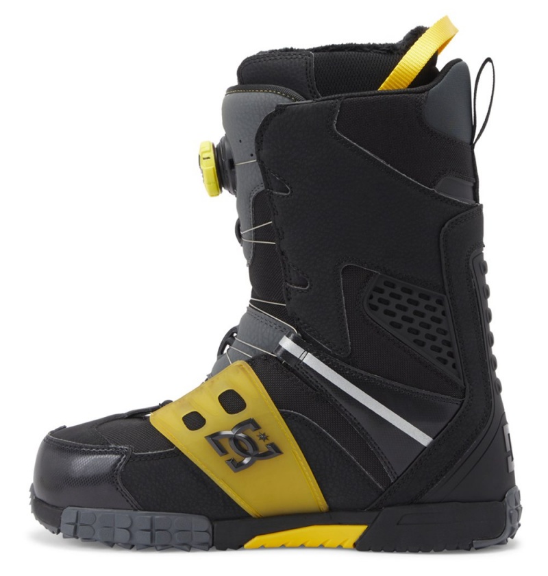 Men's DC Phantom BOA® Snowboard Boots Black Yellow | UK 27863GHVY