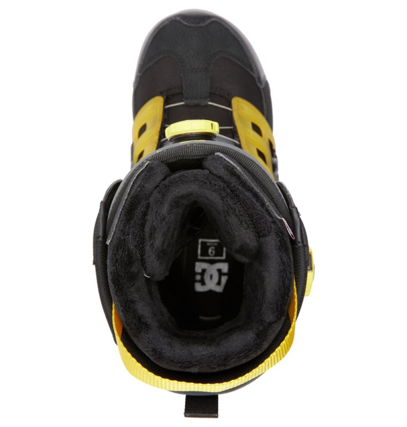 Men's DC Phantom BOA® Snowboard Boots Black Yellow | UK 27863GHVY