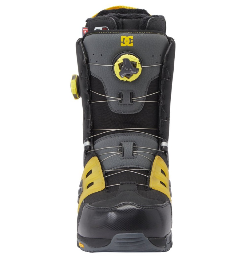 Men's DC Phantom BOA® Snowboard Boots Black Yellow | UK 27863GHVY