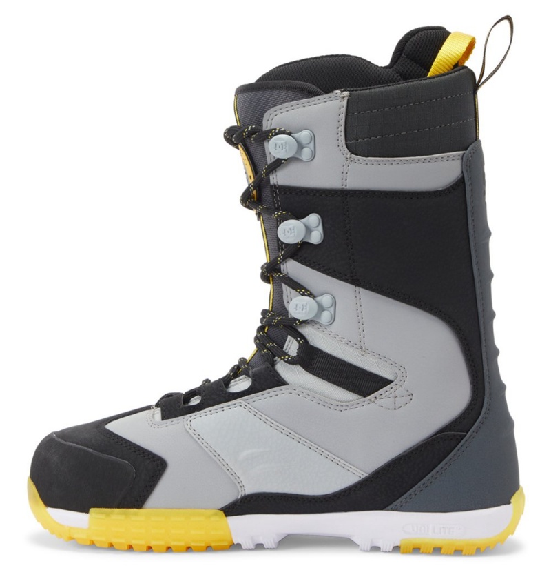 Men's DC Premier Hybrid BOA® Snowboard Boots Black Grey Yellow | UK 91475ZQSA