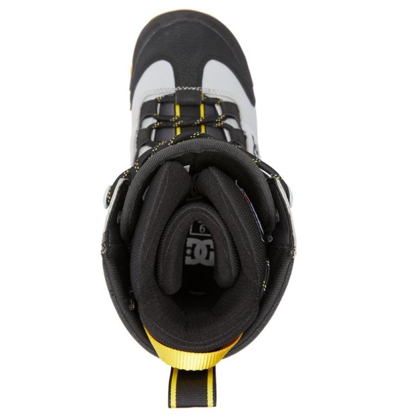 Men's DC Premier Hybrid BOA® Snowboard Boots Black Grey Yellow | UK 91475ZQSA