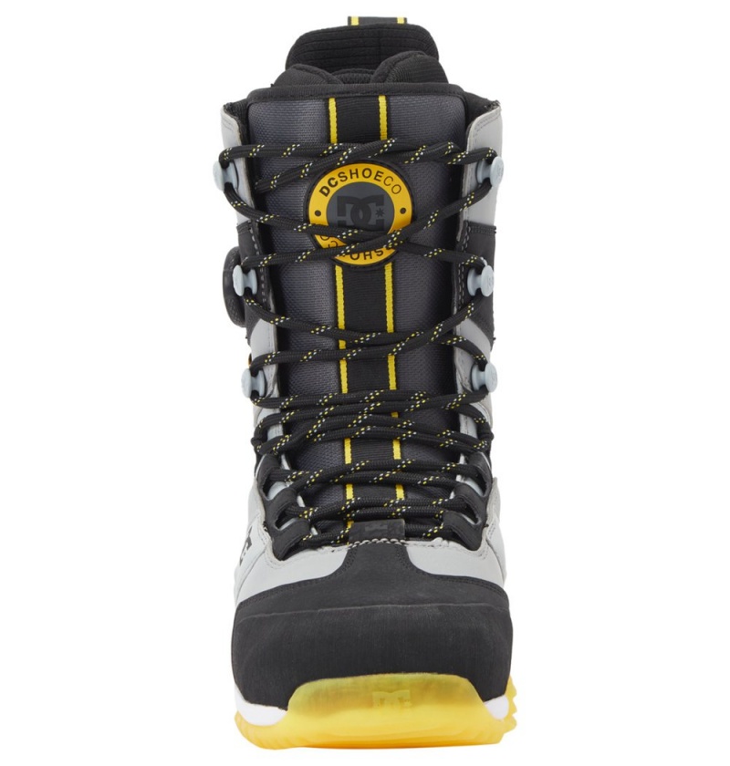 Men's DC Premier Hybrid BOA® Snowboard Boots Black Grey Yellow | UK 91475ZQSA