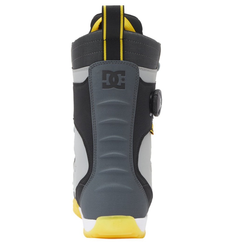 Men's DC Premier Hybrid BOA® Snowboard Boots Black Grey Yellow | UK 91475ZQSA