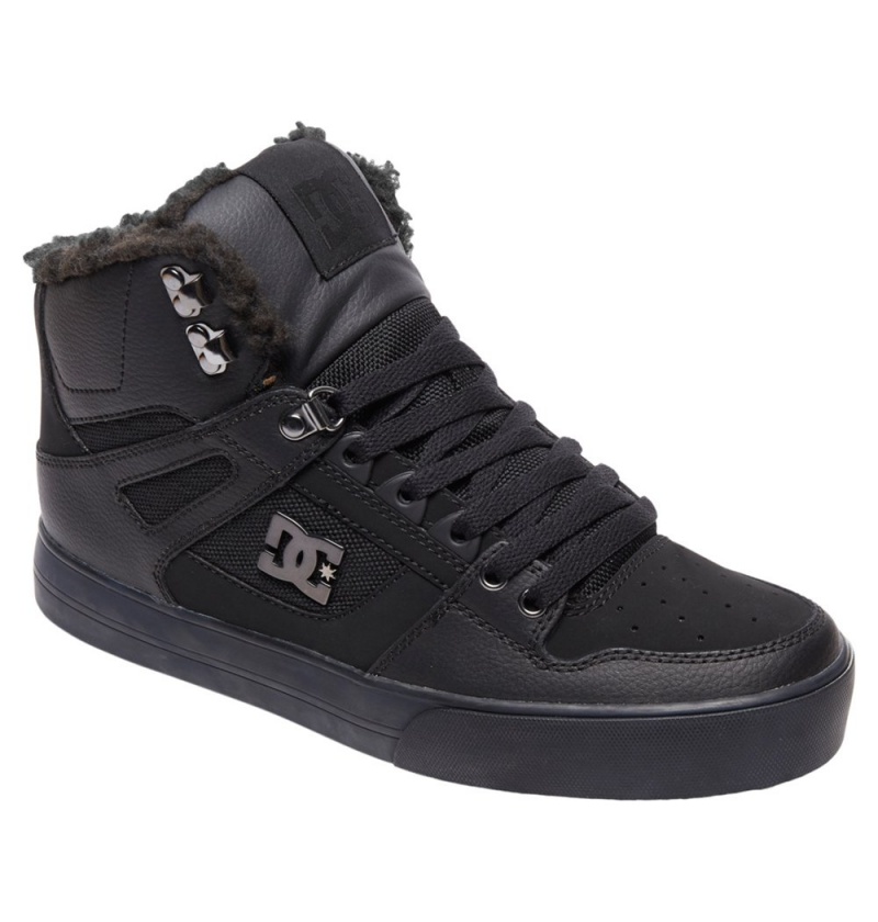 Men's DC Pure High-Top Winter Shoes Black | UK 28306ZVTC