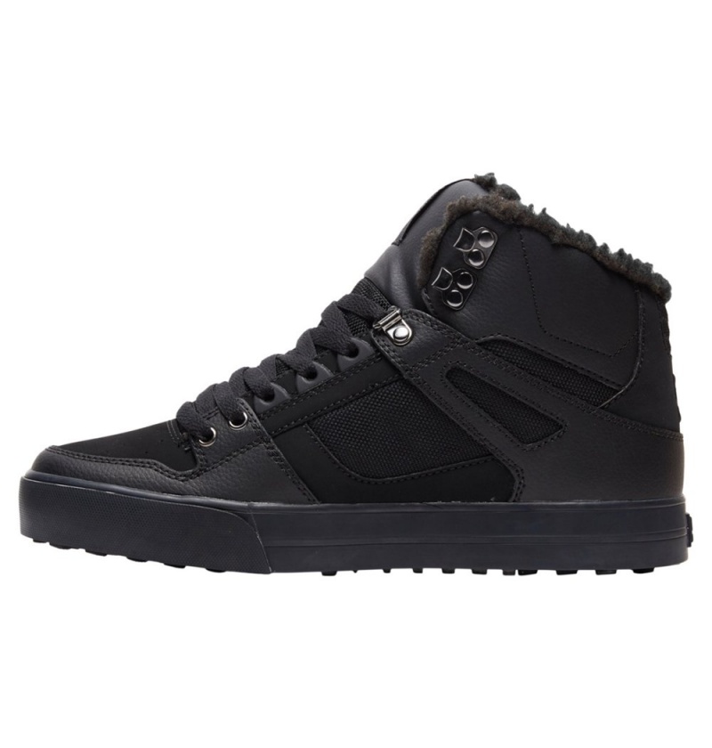 Men's DC Pure High-Top Winter Shoes Black | UK 28306ZVTC