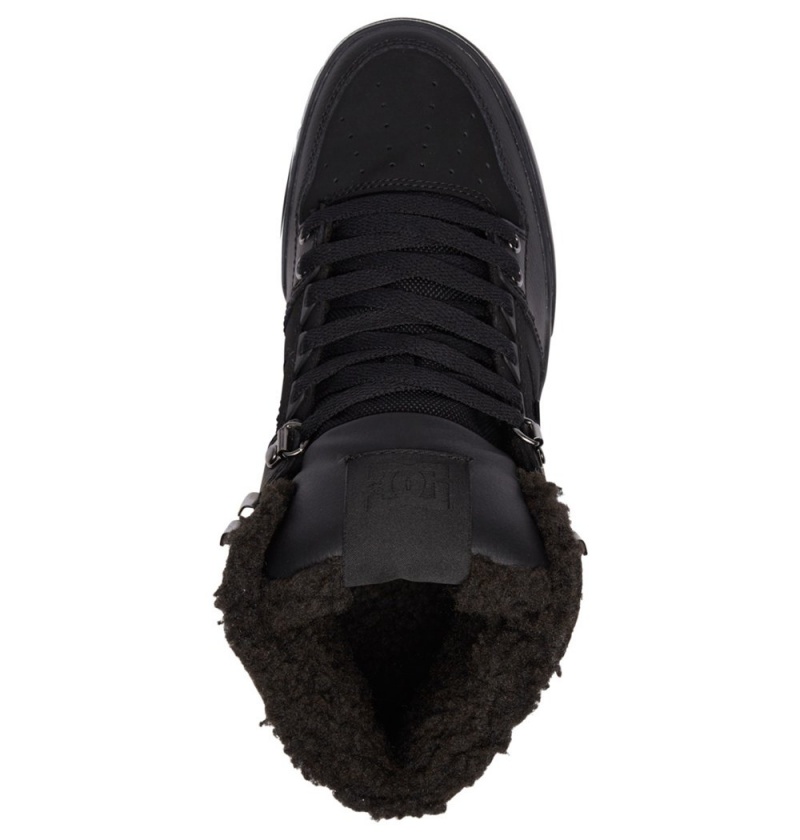 Men's DC Pure High-Top Winter Shoes Black | UK 28306ZVTC