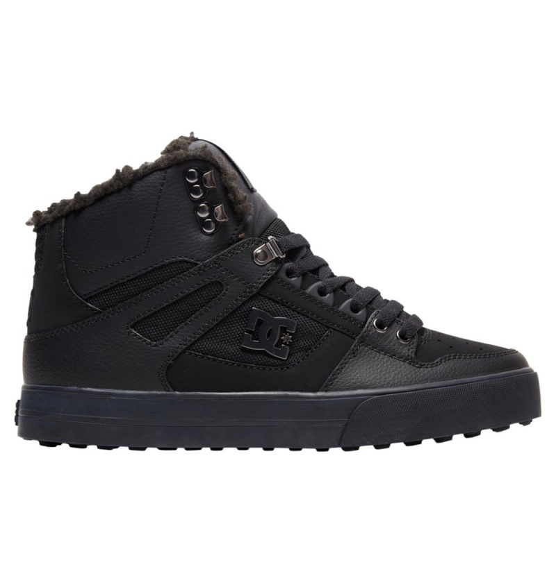 Men\'s DC Pure High-Top Winter Shoes Black | UK 28306ZVTC