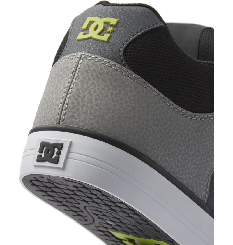 Men's DC Pure MID Mid-Top Sneakers Black Grey | UK 10249IYKU