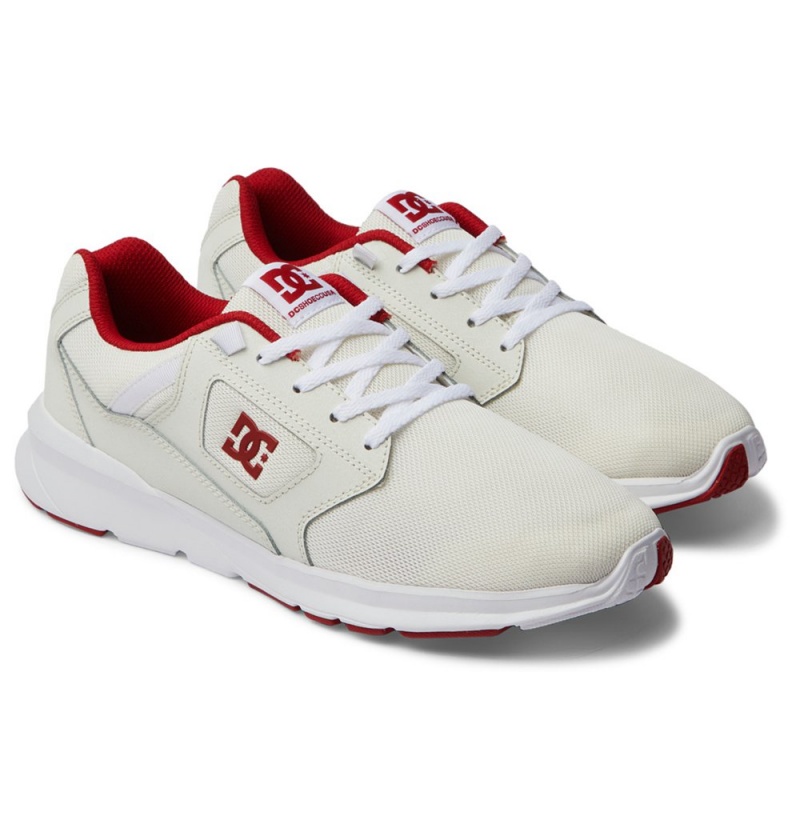 Men's DC Skyline Lightweight Sneakers White Red | UK 58964BZVI