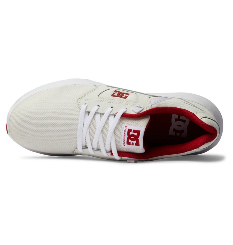 Men's DC Skyline Lightweight Sneakers White Red | UK 58964BZVI