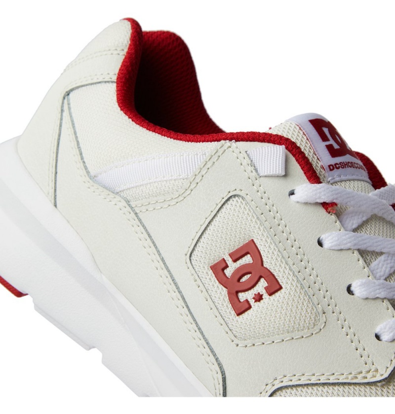 Men's DC Skyline Lightweight Sneakers White Red | UK 58964BZVI