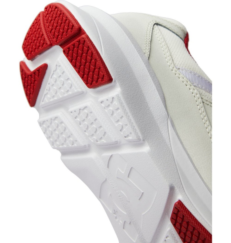 Men's DC Skyline Lightweight Sneakers White Red | UK 58964BZVI