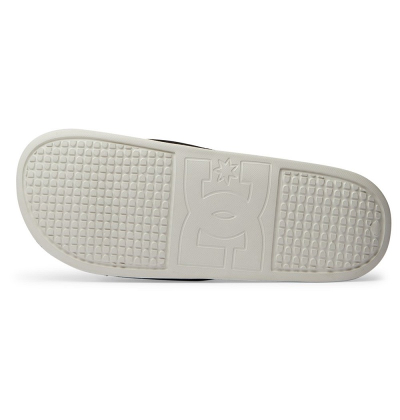 Men's DC Special Edition Slides White Black | UK 85360FJHM