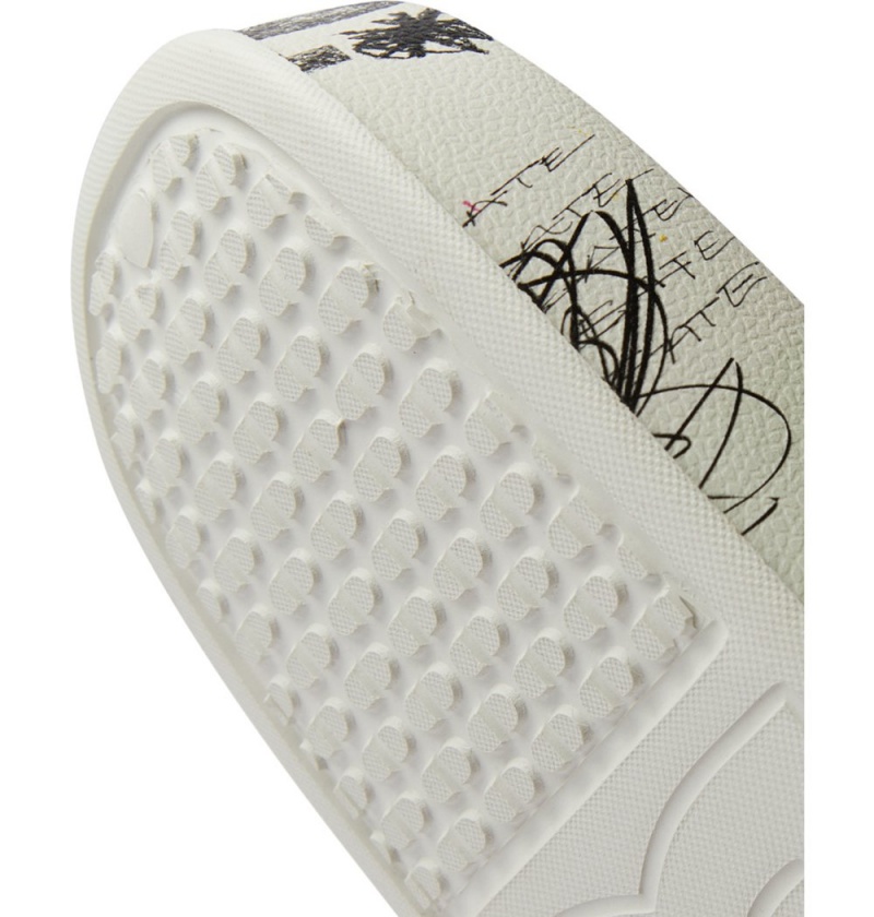 Men's DC Special Edition Slides White Black | UK 85360FJHM