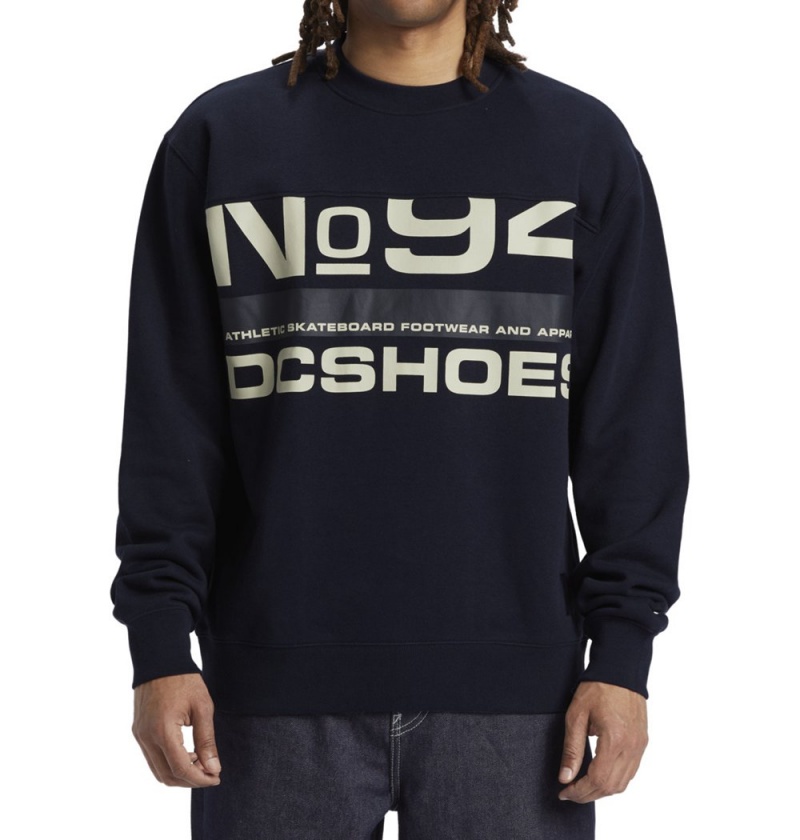 Men's DC Static 94 Crew Neck Sweatshirt Navy | UK 52903CJMH