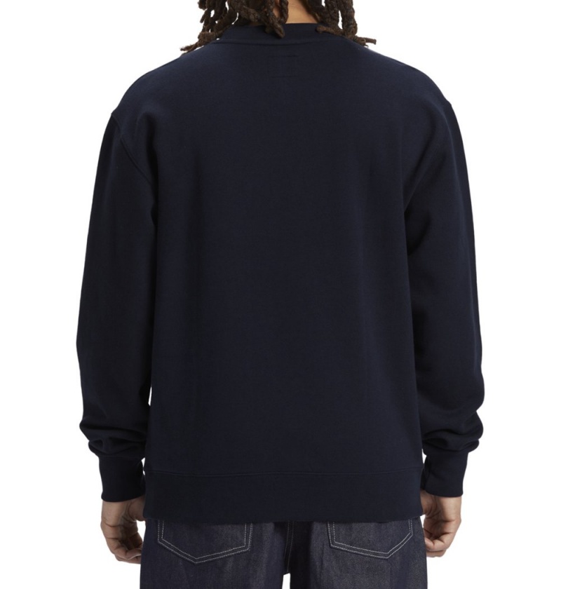 Men's DC Static 94 Crew Neck Sweatshirt Navy | UK 52903CJMH