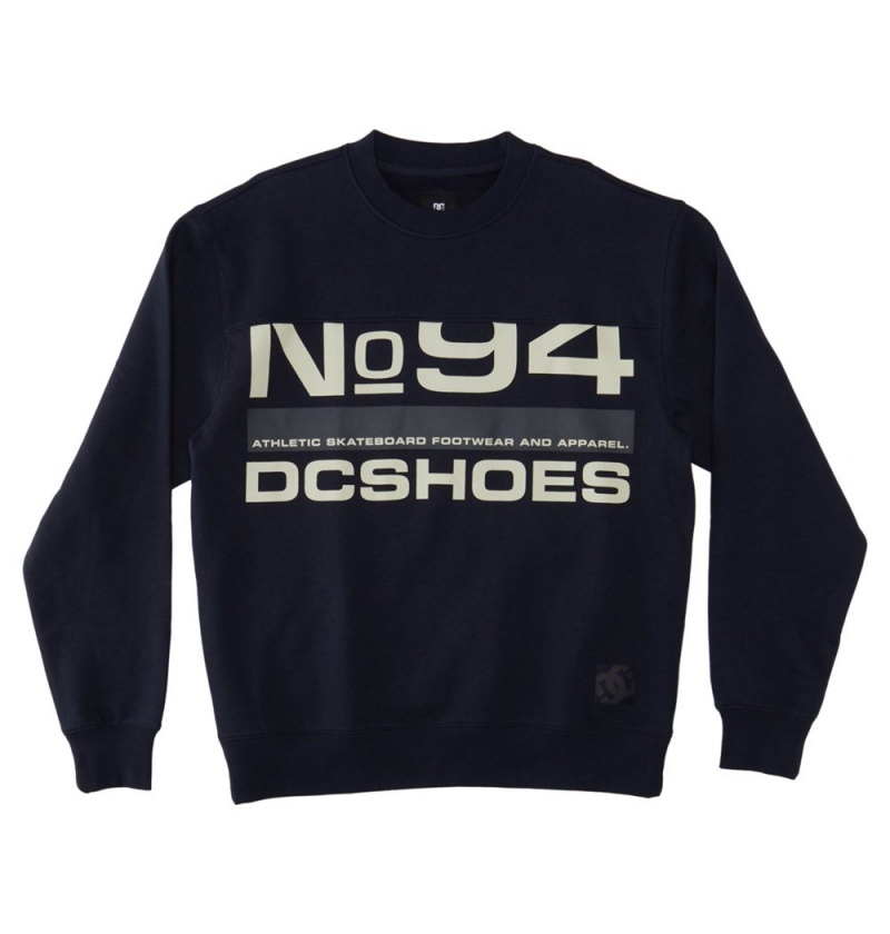 Men\'s DC Static 94 Crew Neck Sweatshirt Navy | UK 52903CJMH