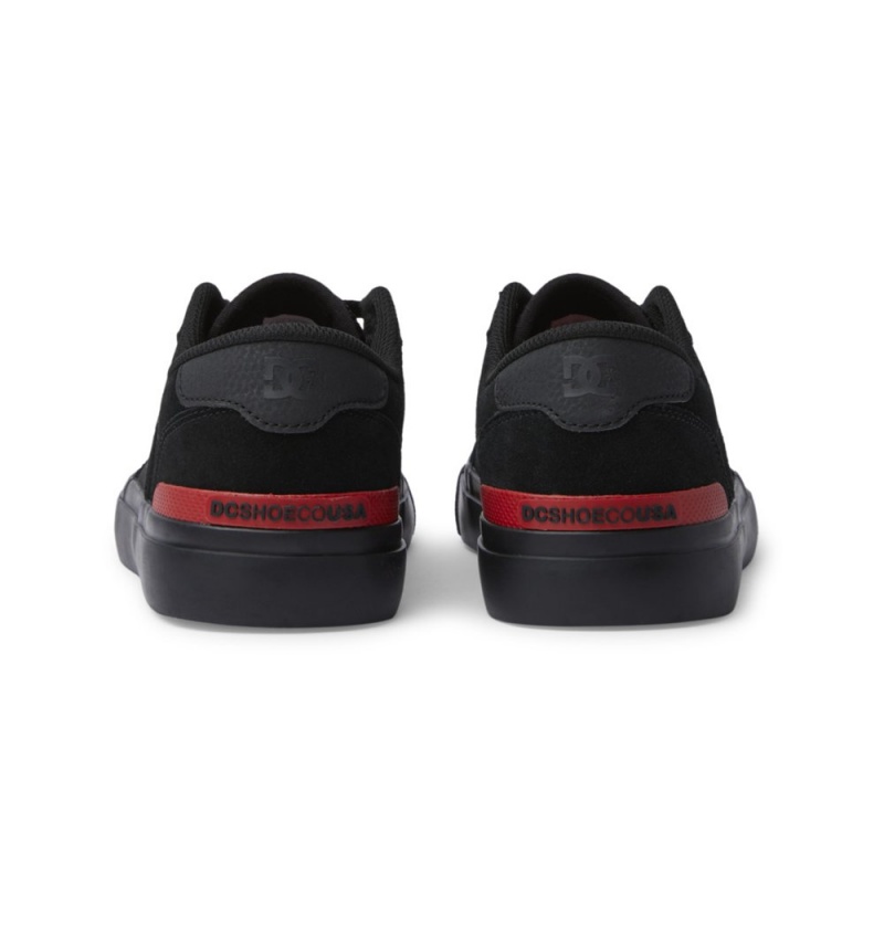 Men's DC Teknic S Skate Shoes Black Red | UK 42865IDJV