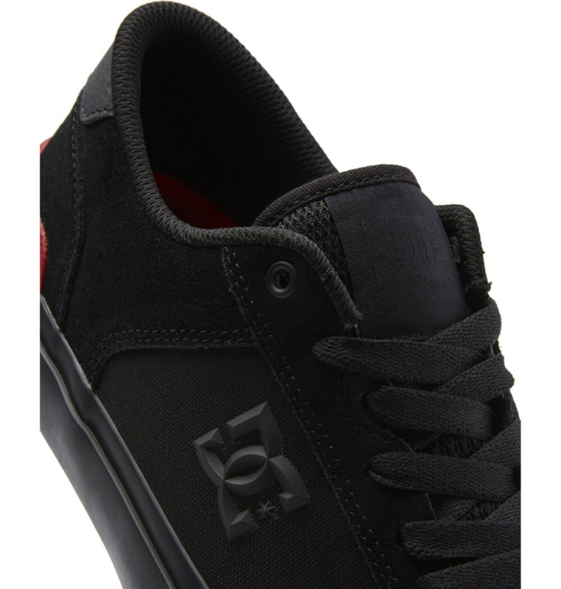 Men's DC Teknic S Skate Shoes Black Red | UK 42865IDJV