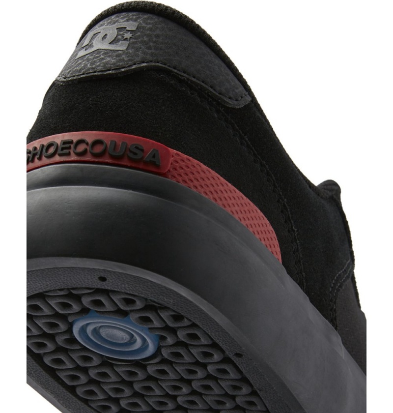 Men's DC Teknic S Skate Shoes Black Red | UK 42865IDJV