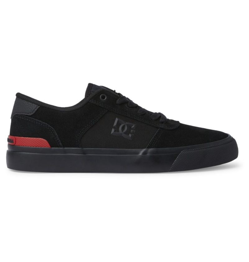 Men\'s DC Teknic S Skate Shoes Black Red | UK 42865IDJV