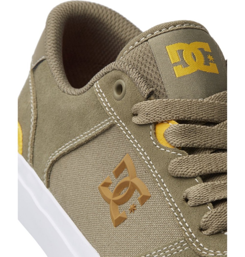 Men's DC Teknic S Skate Shoes Olive | UK 37214GETF