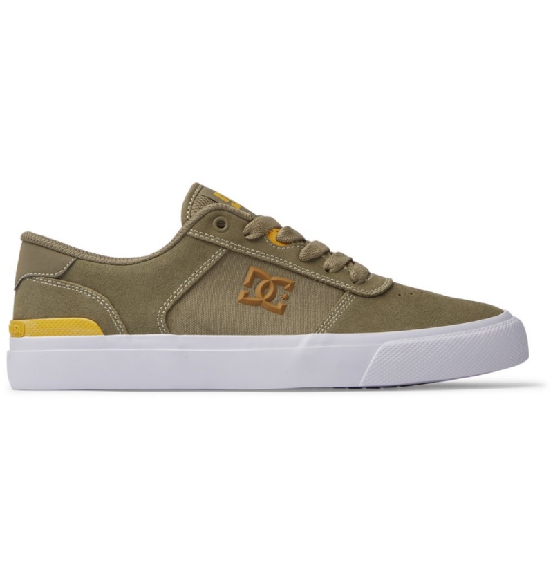 Men\'s DC Teknic S Skate Shoes Olive | UK 37214GETF