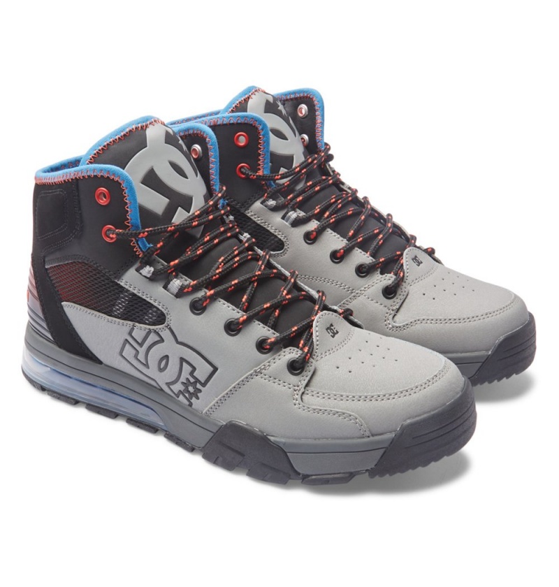 Men's DC Versatile HI High-Top Water-Resistant Winter Boots Grey Blue | UK 13907YETM